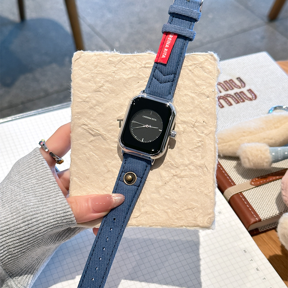Canvas Strap Watch - New Stylish Square Watch With Denim