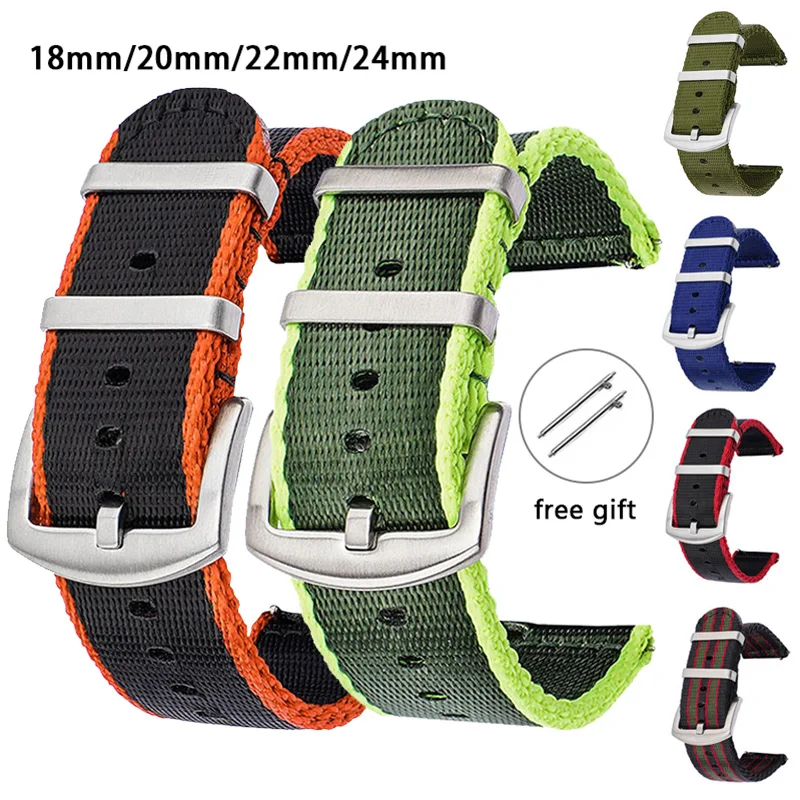 Canvas Strap Watch - 18/20/22/24mm Nylon Strap Men Women Sport