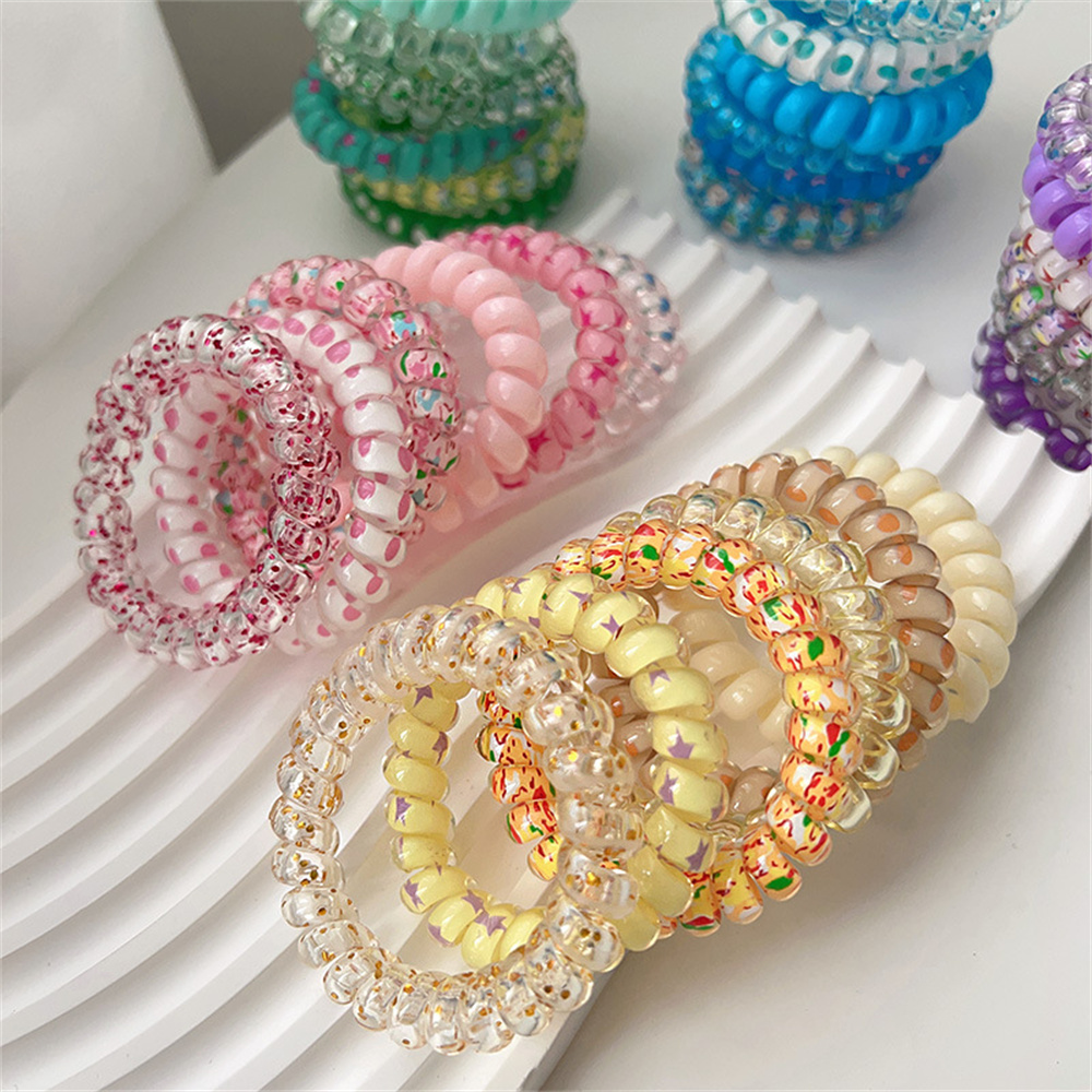 Silicone Band Women - 6pcs Sweet Cute Colorful Spiral Hair
