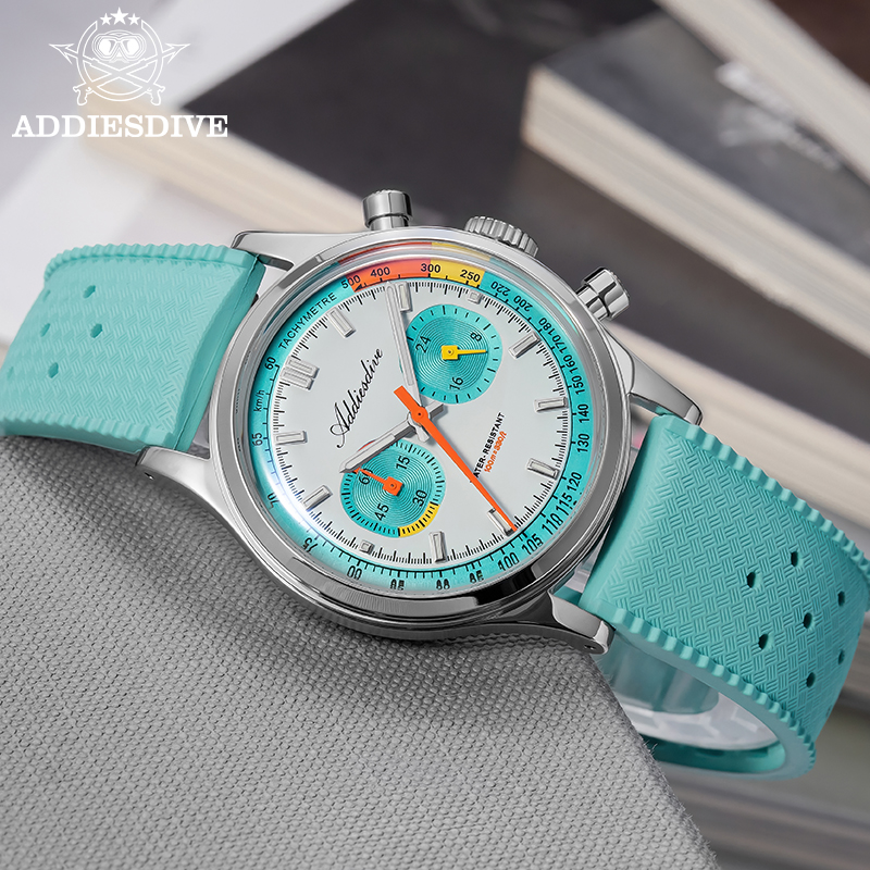 Rubber Strap Diver - ADDIESDIVE NEW Multifunction Chronograph Watch Domed