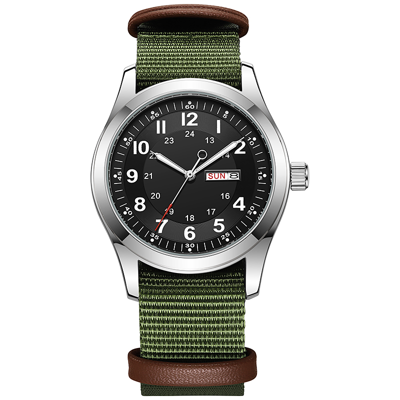 Canvas Strap Watch - 2026 Men's 42mm Watch Glow in