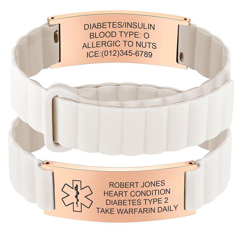 Custom Medical ID Bracelet for - Silicone Band Women ulasan dan harga