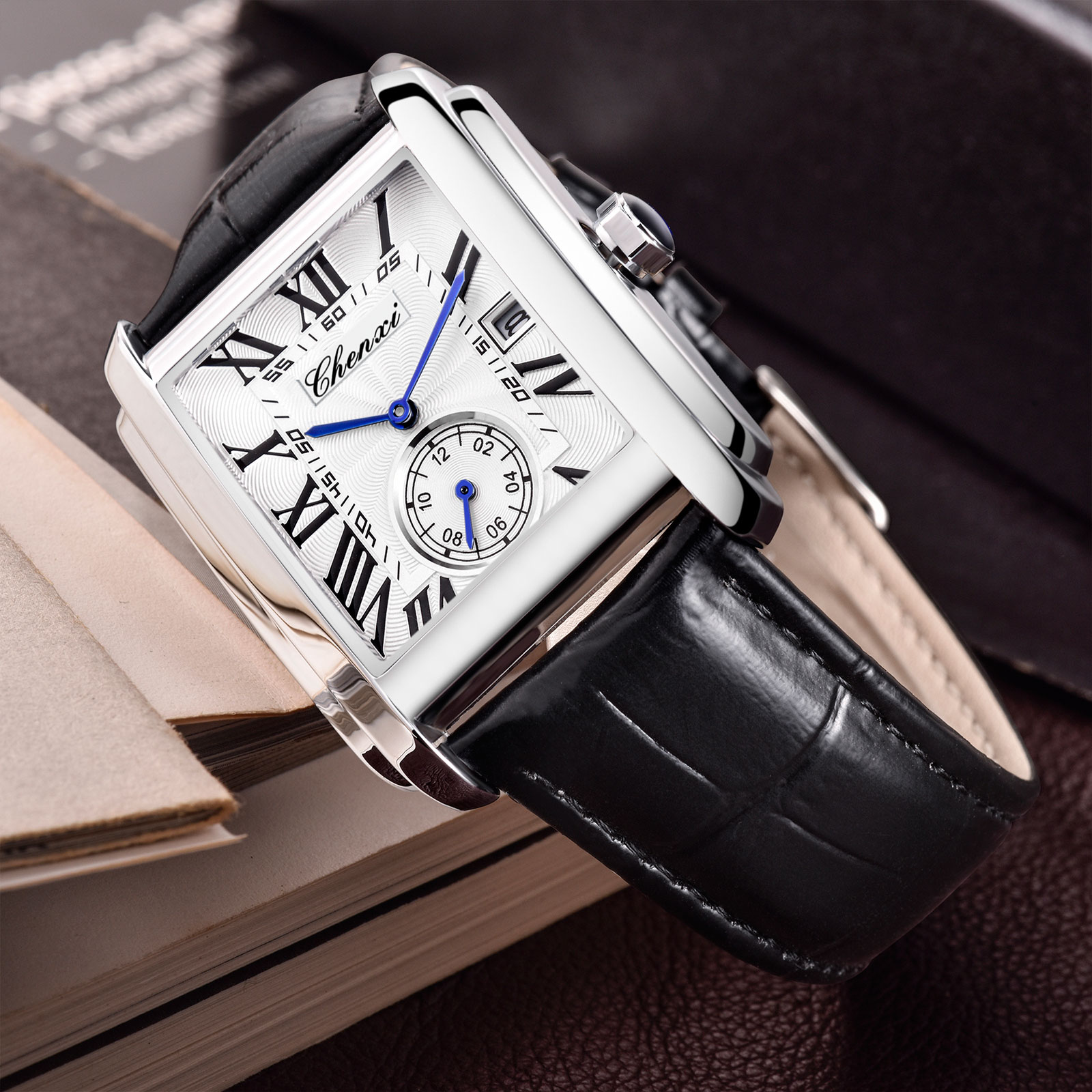 Chenxi 8216 New Fashion Boy Cl - Leather Watch Band Men ulasan dan harga