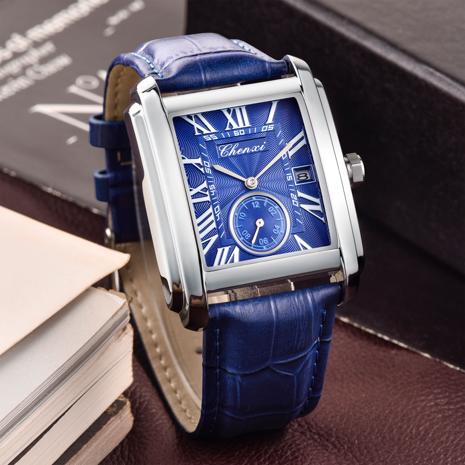 Chenxi 8216 New Fashion Boy Cl - Leather Watch Band Men ulasan dan harga