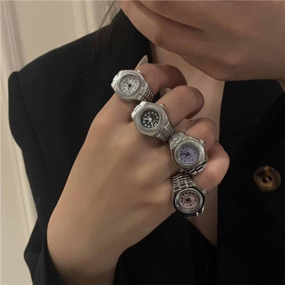 Punk Mini Finger Watch Rings C - Canvas Strap Watch ulasan dan harga