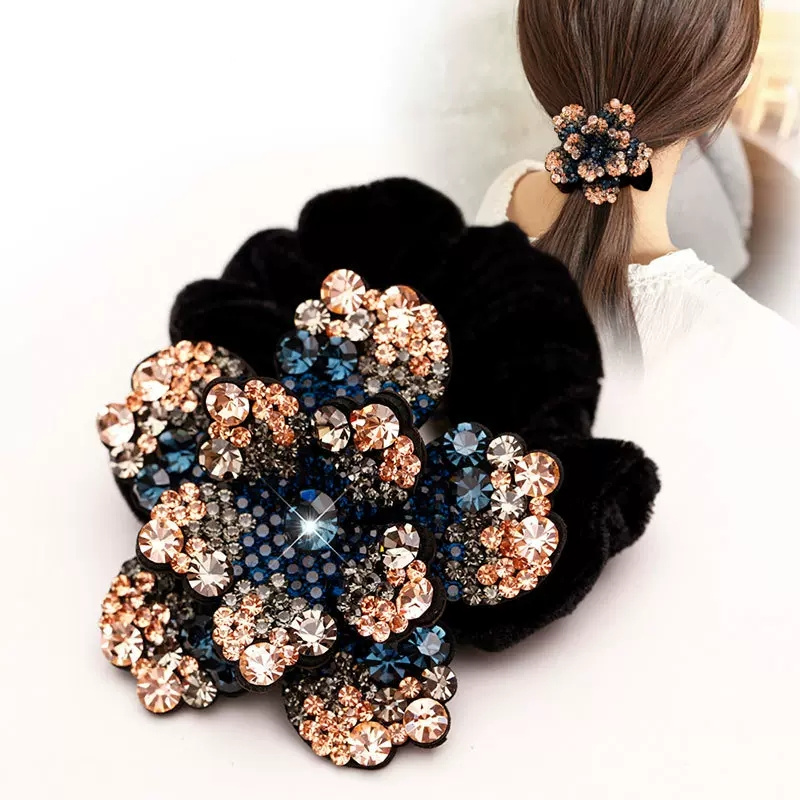 Women Rhinestone Scrunchies Ve - Silicone Band Women ulasan dan harga