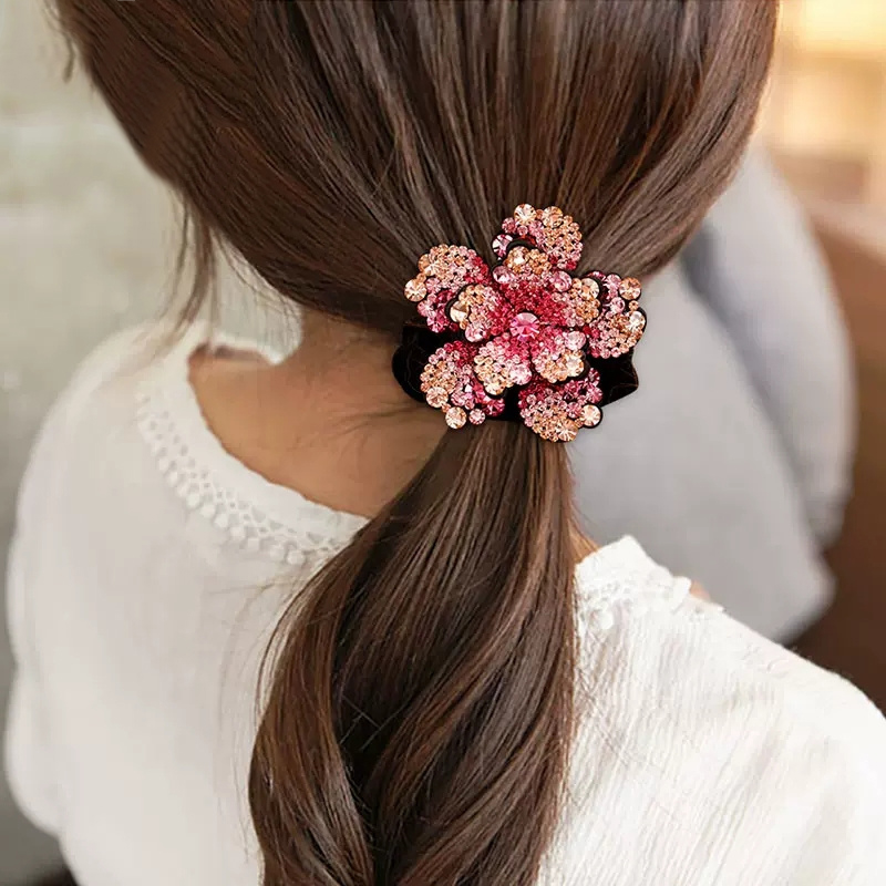 Women Rhinestone Scrunchies Ve - Silicone Band Women ulasan dan harga