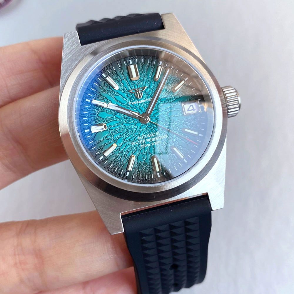 New 38mm Mechanical Watch Men  - Rubber Strap Diver ulasan dan harga