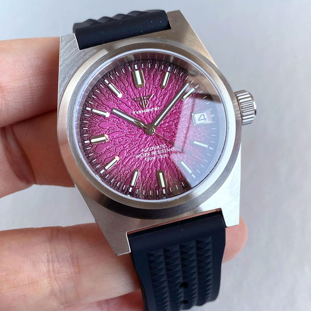 New 38mm Mechanical Watch Men  - Rubber Strap Diver ulasan dan harga