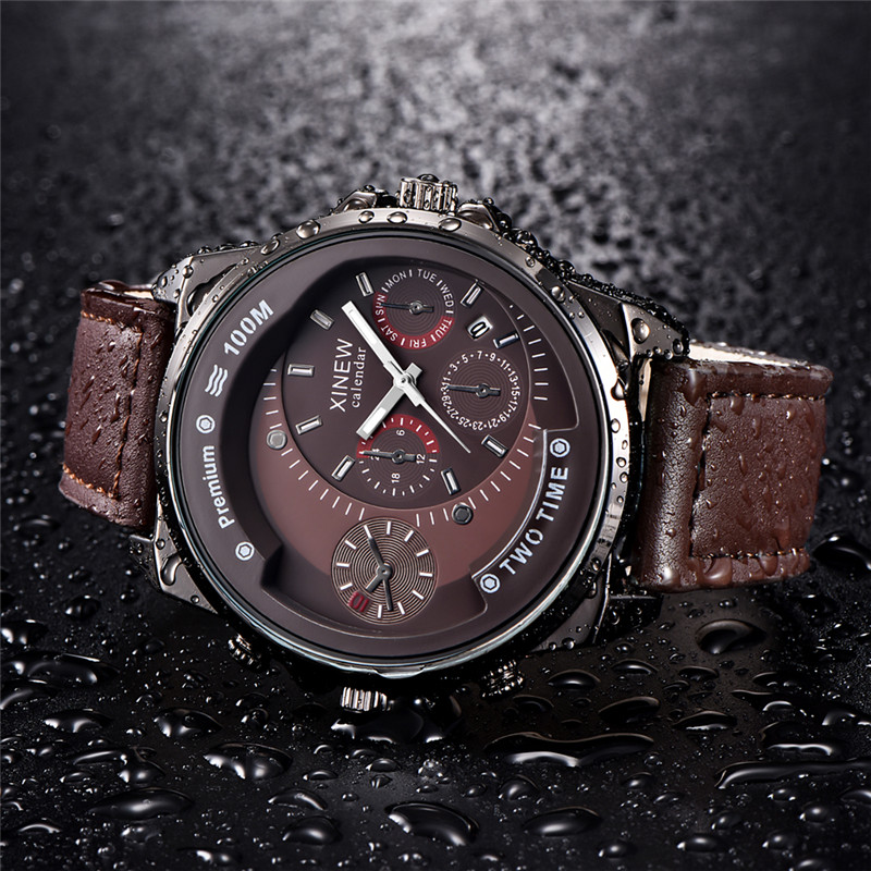 Original XINEW Brand Men Watch - Leather Watch Band Men ulasan dan harga