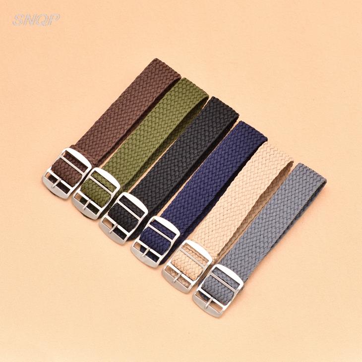 20mm 22mm Black Navy solid col - Perlon Strap Woven ulasan dan harga