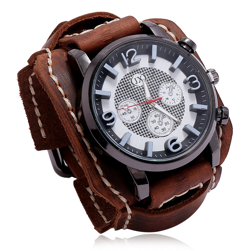 New Retro Mens Watches Genuine - Leather Watch Band Men ulasan dan harga