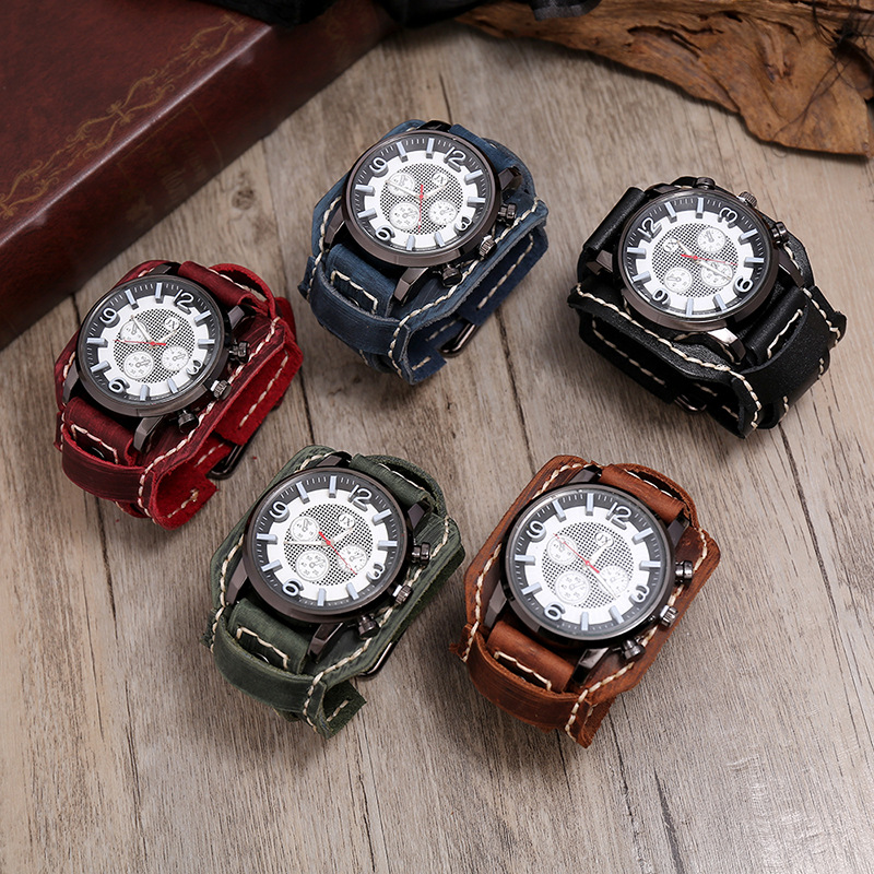 New Retro Mens Watches Genuine - Leather Watch Band Men ulasan dan harga