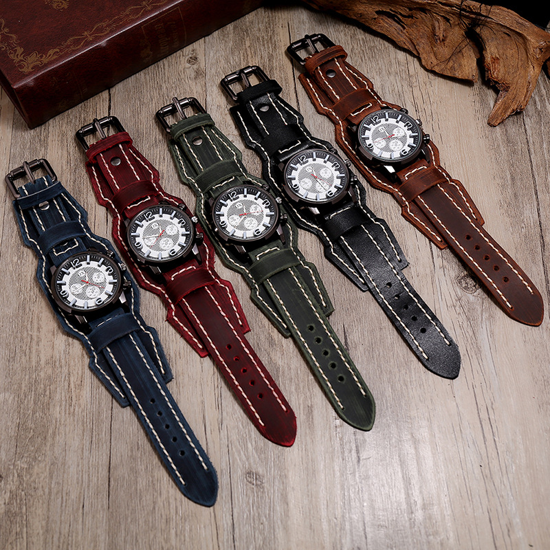 New Retro Mens Watches Genuine - Leather Watch Band Men ulasan dan harga