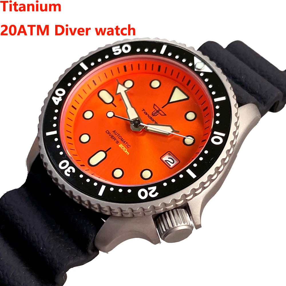 Tandorio 41mm Titanium NH35 Me - Rubber Strap Diver ulasan dan harga