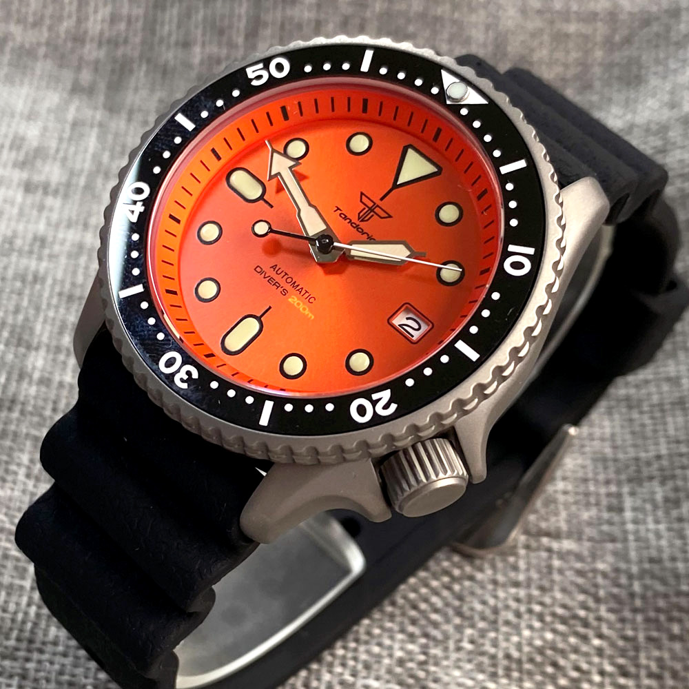 Tandorio 41mm Titanium NH35 Me - Rubber Strap Diver ulasan dan harga