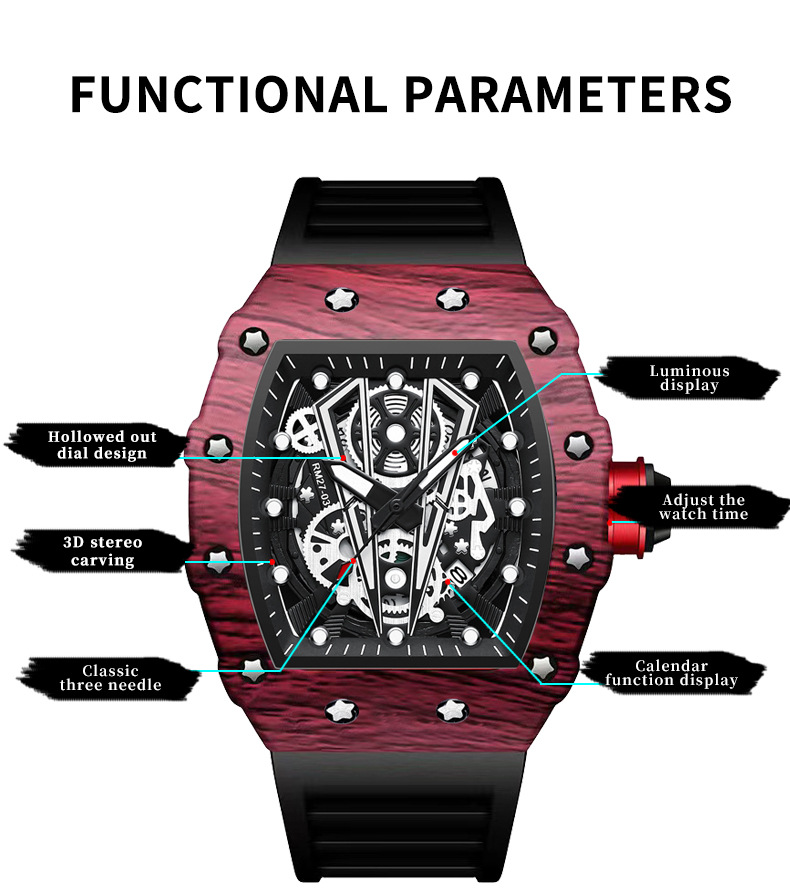 BINBOND B8577 Fashion Men's Qu - Rubber Strap Diver ulasan dan harga