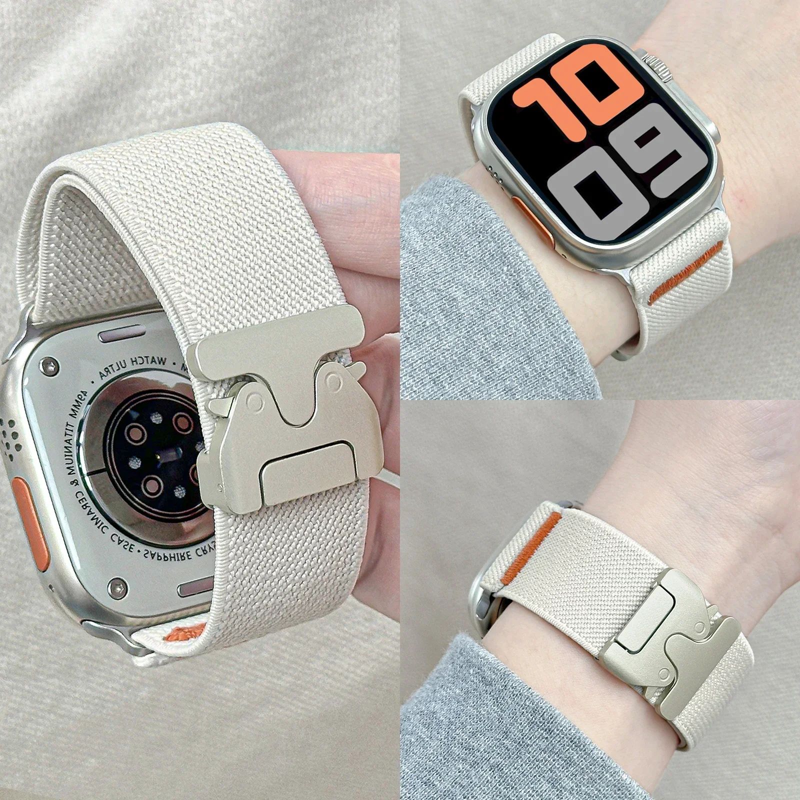 Nylon Strap for Apple Watch ba - Parachute Strap Elastic ulasan dan harga