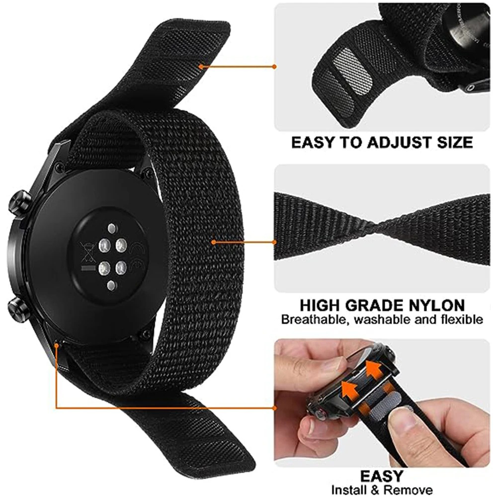 26/22mm Hook Loop Nylon Watch  - Sport Loop Velcro ulasan dan harga