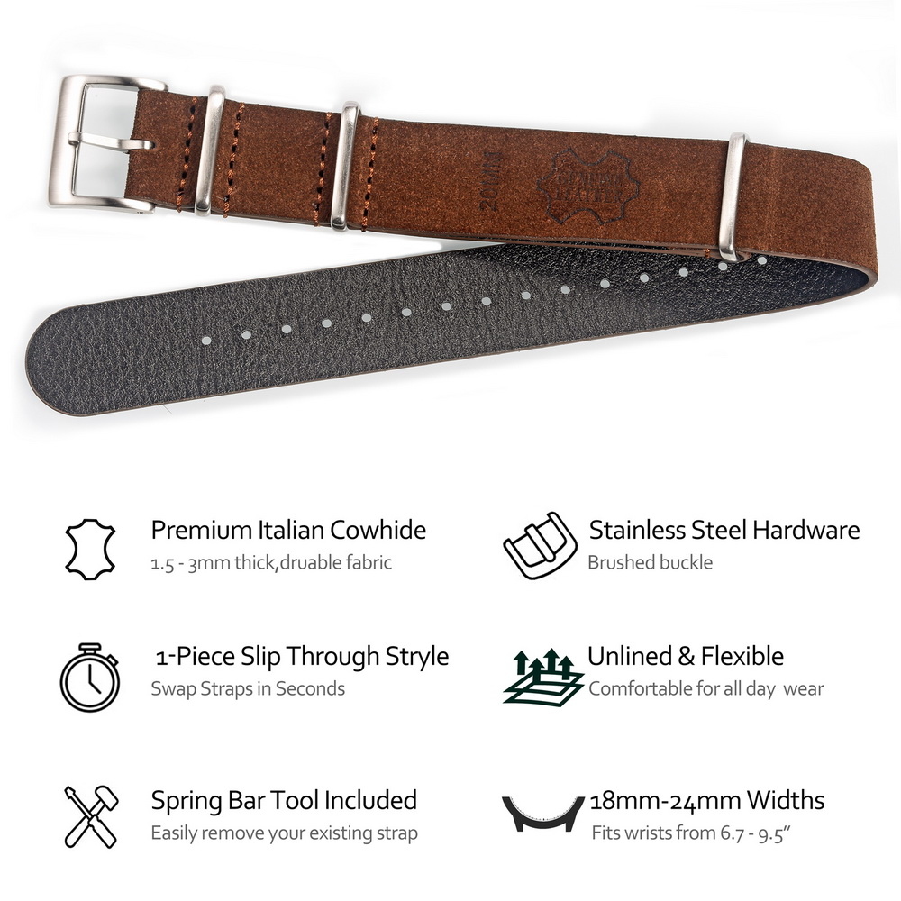 HEMSUT Genuine Leather Watch B - Tropic Strap Vintage ulasan dan harga