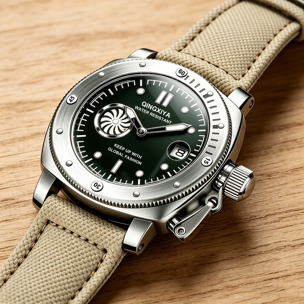 Cool Creative Khaki Canvas Str - Canvas Strap Watch ulasan dan harga