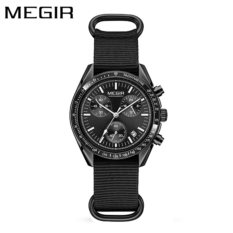 MEGIR 2247 New Luxury Men's Wa - Canvas Strap Watch ulasan dan harga