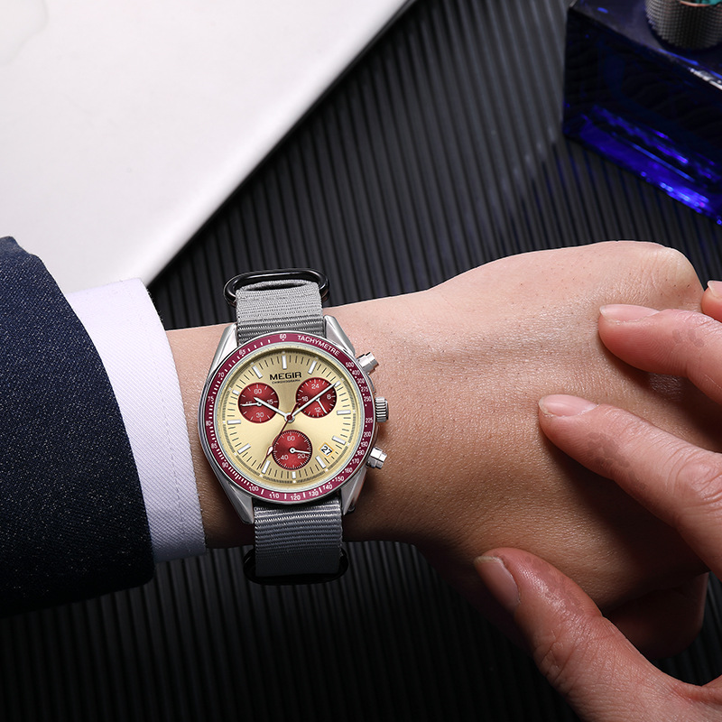 MEGIR 2247 New Luxury Men's Wa - Canvas Strap Watch ulasan dan harga