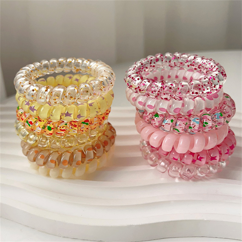 6pcs Sweet Cute Colorful Spira - Silicone Band Women ulasan dan harga