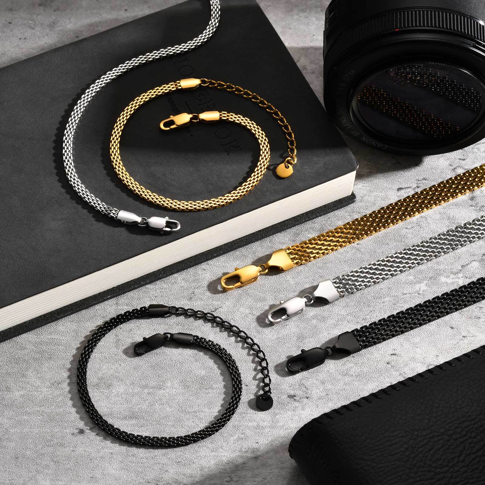3/8mm Mesh Strap Chain Bracele - Mesh Strap Metal ulasan dan harga