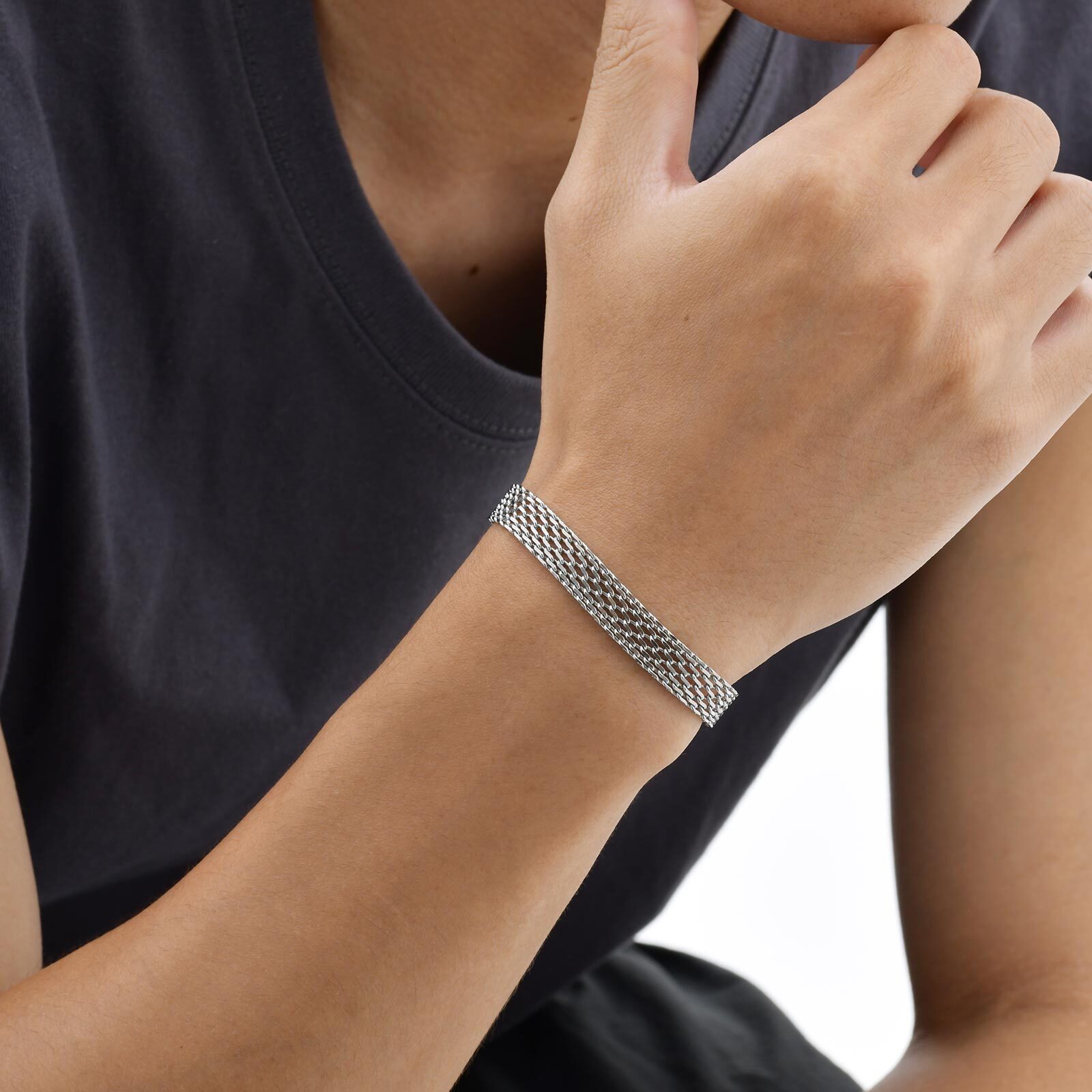 3/8mm Mesh Strap Chain Bracele - Mesh Strap Metal ulasan dan harga