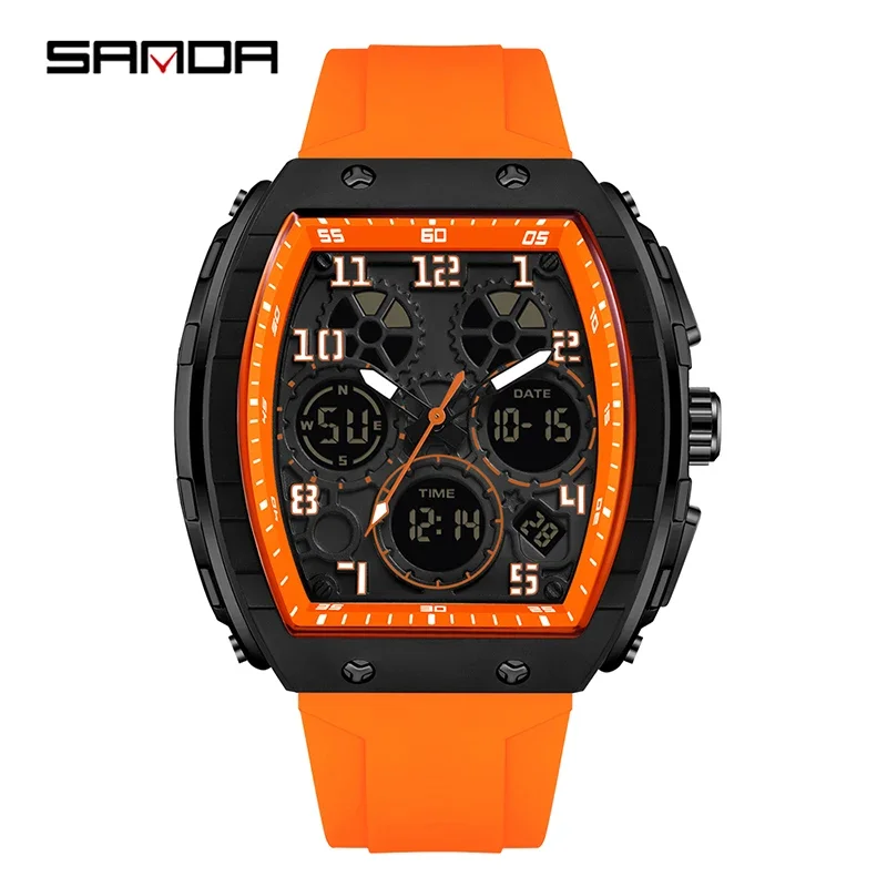 SANDA 6157 New Fashion Men's E - Rubber Strap Diver ulasan dan harga