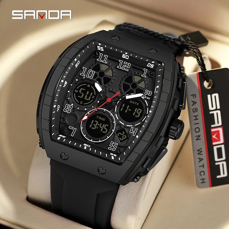 SANDA 6157 New Fashion Men's E - Rubber Strap Diver ulasan dan harga