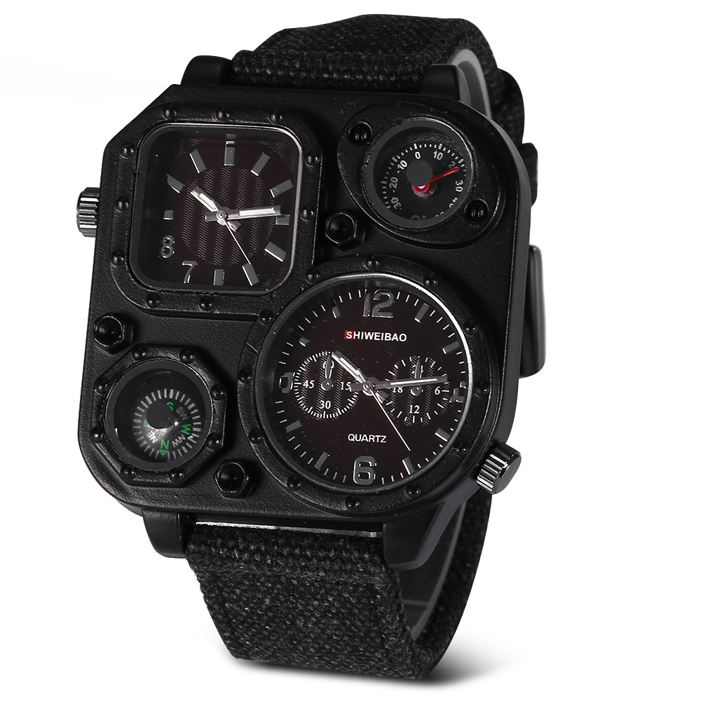 Quartz Mens Watches Top Brand  - Canvas Strap Watch ulasan dan harga