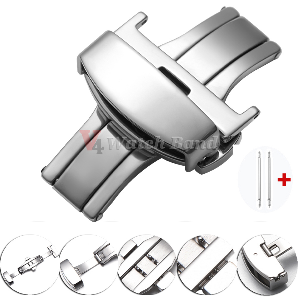 Polished Matte Double Button W - Butterfly Clasp Deployant ulasan dan harga