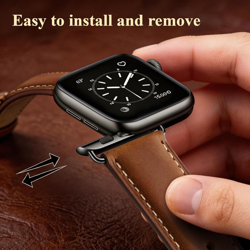 Top Grain Leather Band Compati - Leather Watch Band Men ulasan dan harga