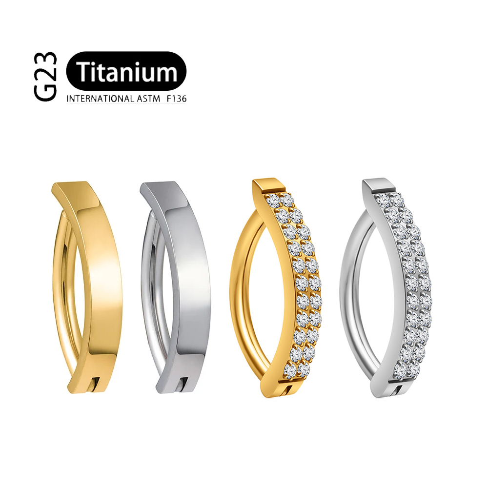 G23 Titanium Piercing 14G Doub - Curved Spring Bar ulasan dan harga