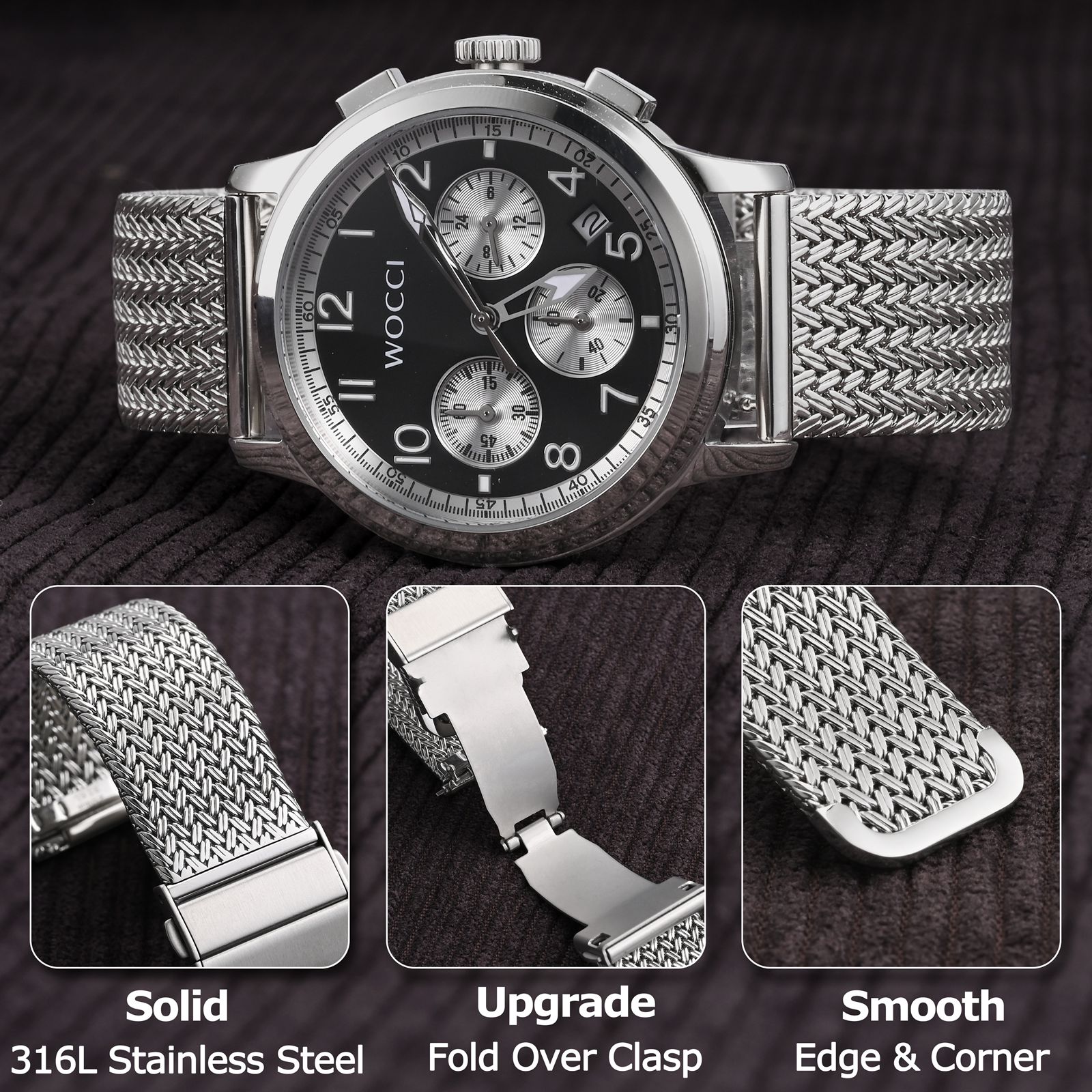 WOCCI Elite Metal Watch Band,  - Mesh Strap Metal ulasan dan harga