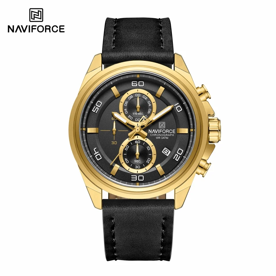 NAVIFORCE  Hands Wristwatches  - Leather Watch Band Men ulasan dan harga