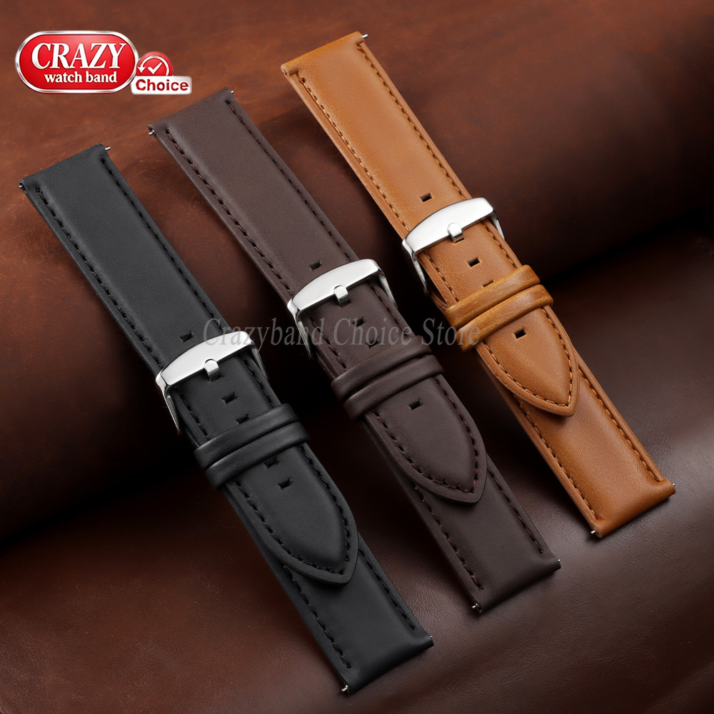 Oil Wax Cowhide Watch Band 18m - Leather Strap Quick Release ulasan dan harga