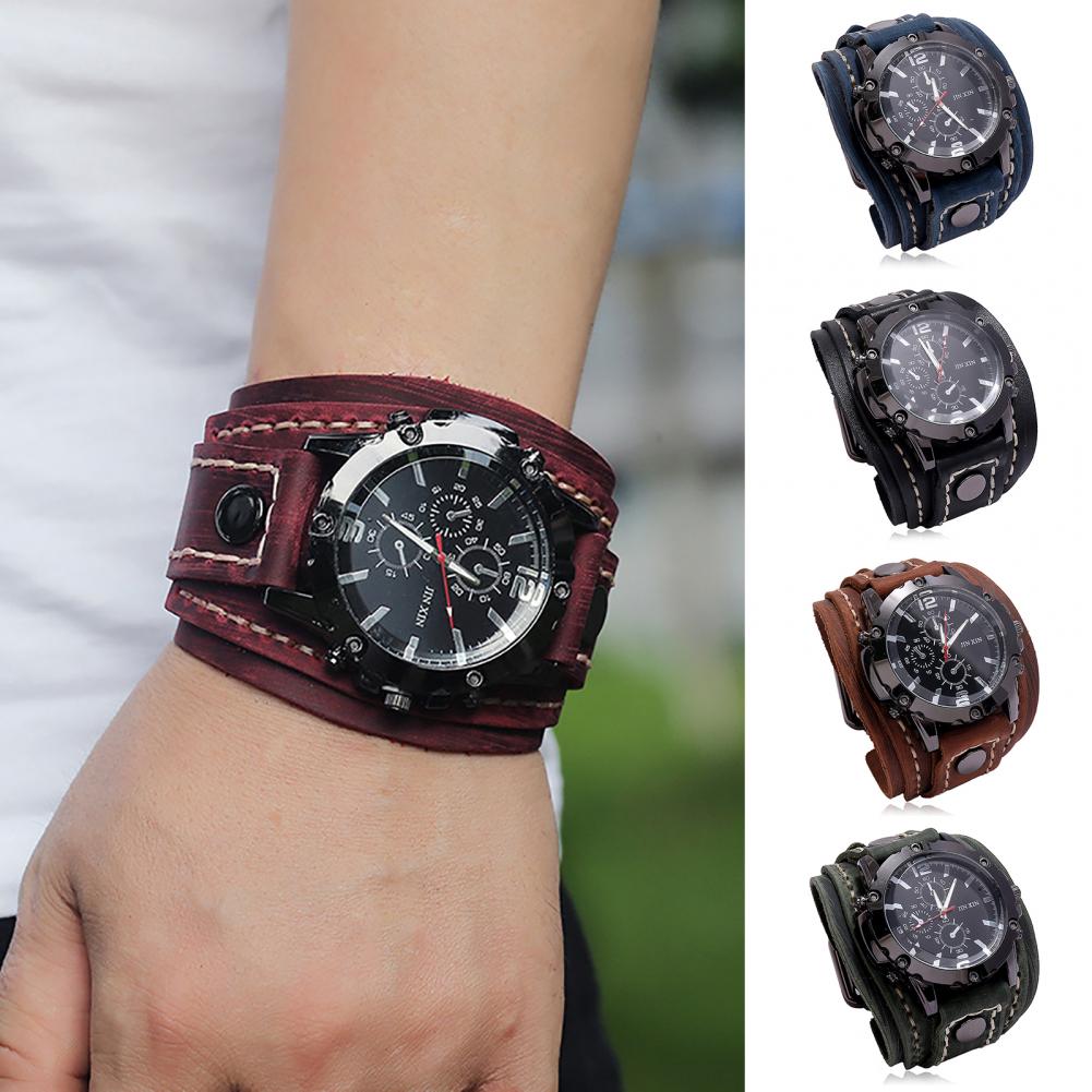 Retro Mens Quartz Watch Round  - Leather Watch Band Men ulasan dan harga