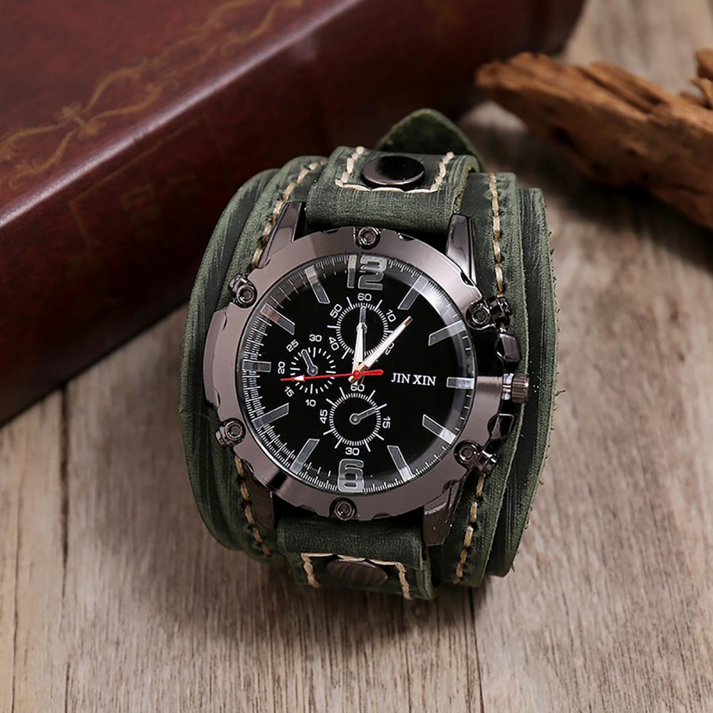 Retro Mens Quartz Watch Round  - Leather Watch Band Men ulasan dan harga