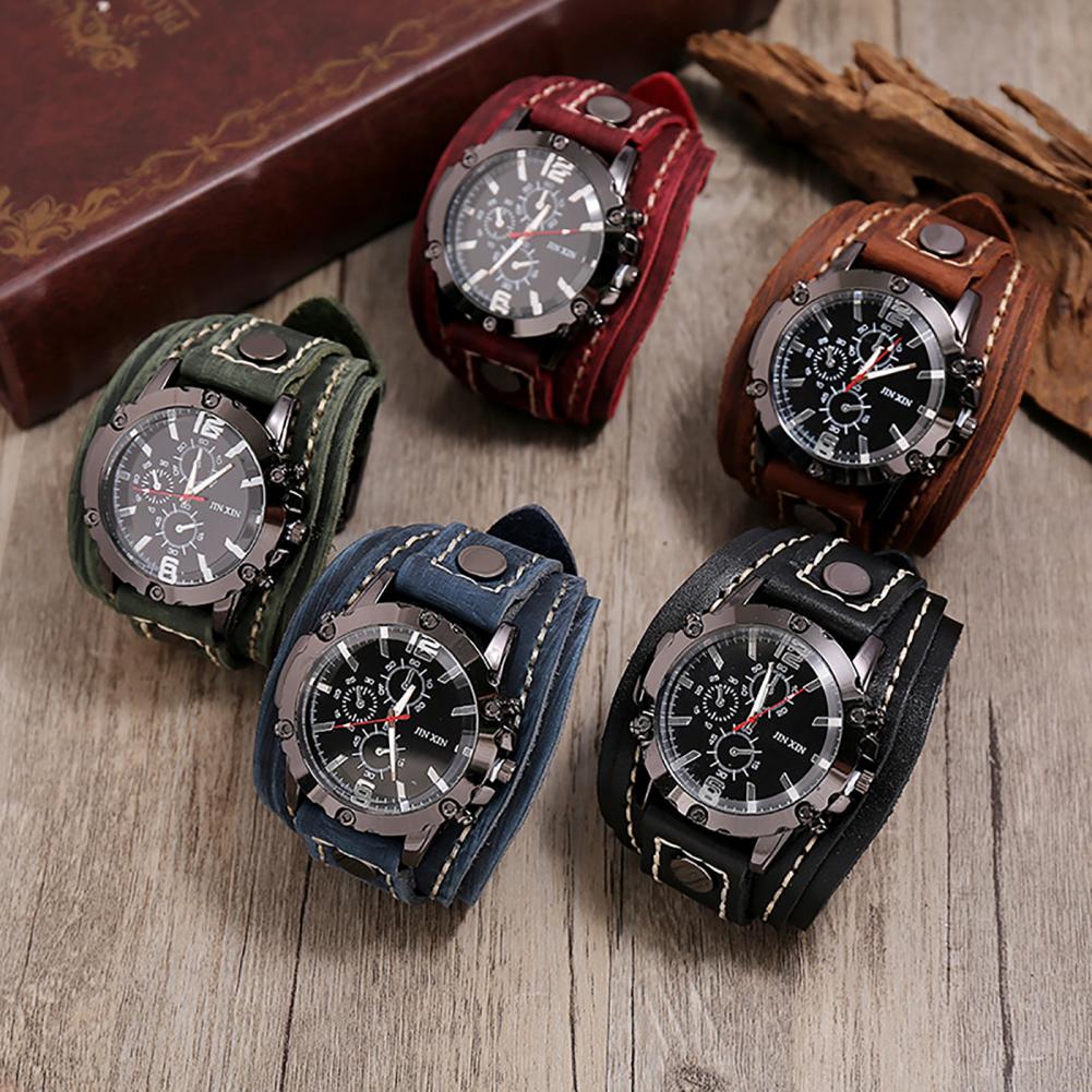 Retro Mens Quartz Watch Round  - Leather Watch Band Men ulasan dan harga