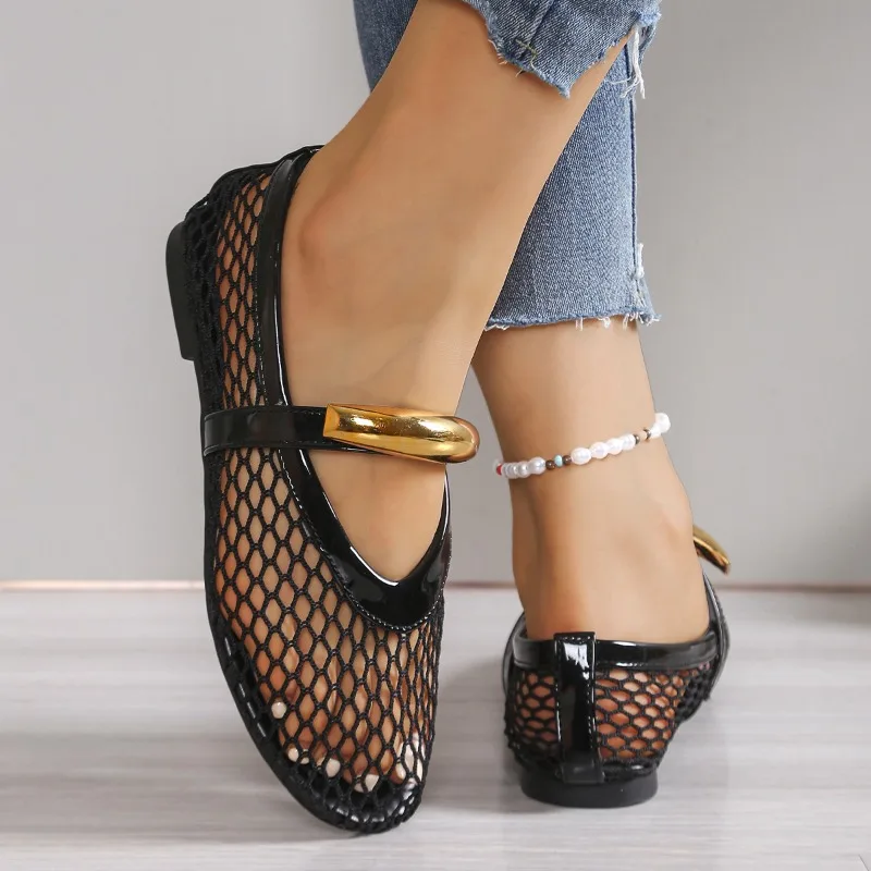 Women's Breathable Summer Roun - Mesh Strap Metal ulasan dan harga