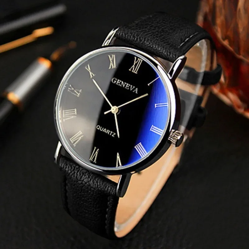 Famous Brand Men Quartz Watch  - Leather Watch Band Men ulasan dan harga