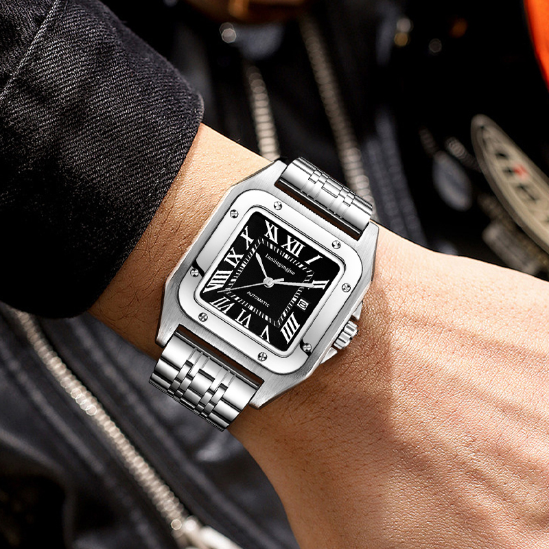 High-End Luxury Square Automat - Butterfly Clasp Deployant ulasan dan harga