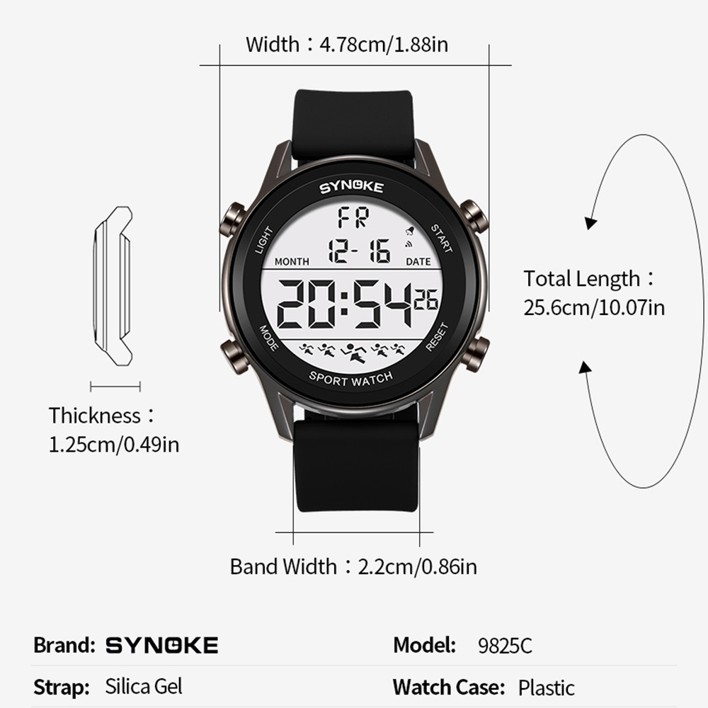 Digital Watches For Men Waterp - Rubber Strap Diver ulasan dan harga