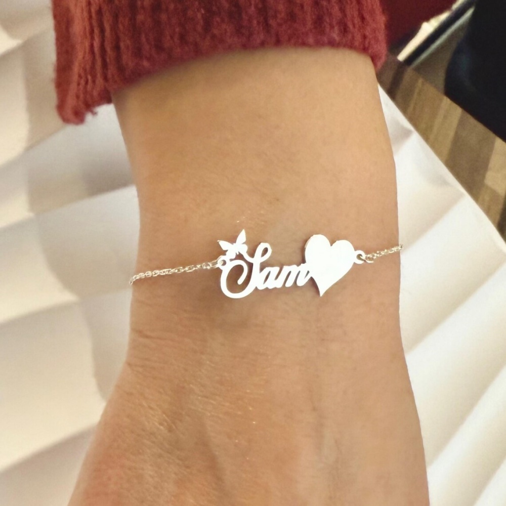 Custom Butterfly Name Bracelet - Butterfly Clasp Deployant ulasan dan harga