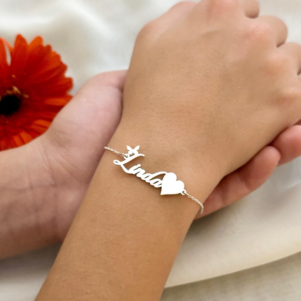 Custom Butterfly Name Bracelet - Butterfly Clasp Deployant ulasan dan harga