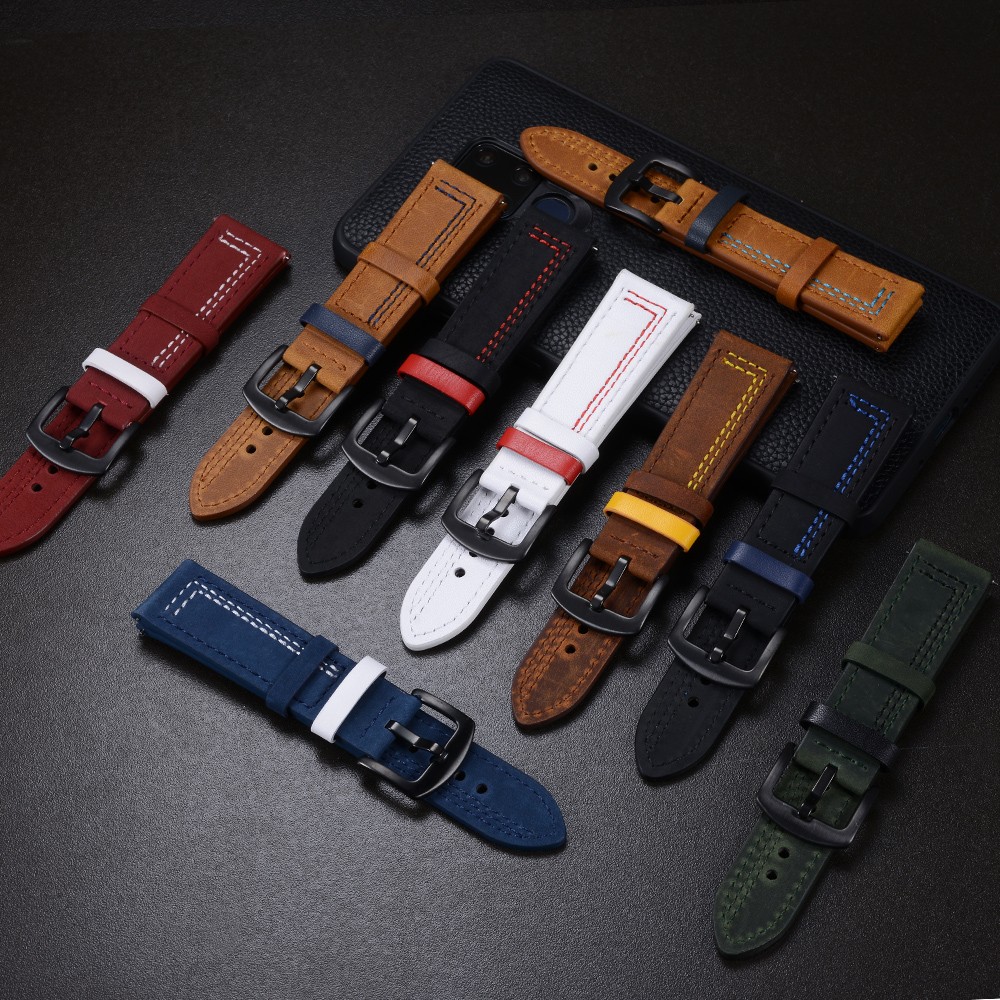 18mm 20mm 22mm 24mm  Compatibl - Leather Strap Quick Release ulasan dan harga