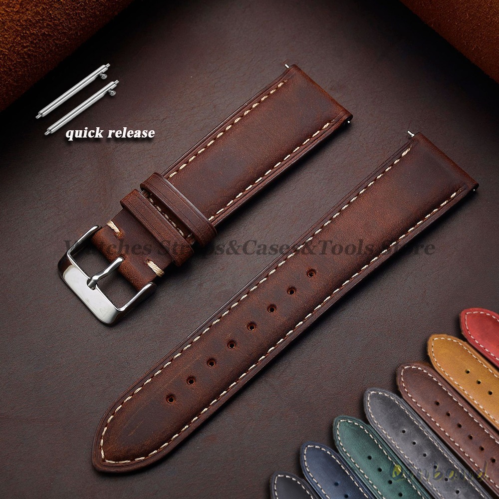 Vintage Cowhide Leather Watch  - Leather Strap Quick Release ulasan dan harga